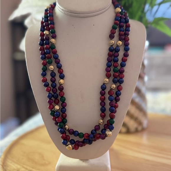 - TURQUIOSE AFRICAN MALA BECKLACE STATEMENT NECKLACE - Picture 4 of 13